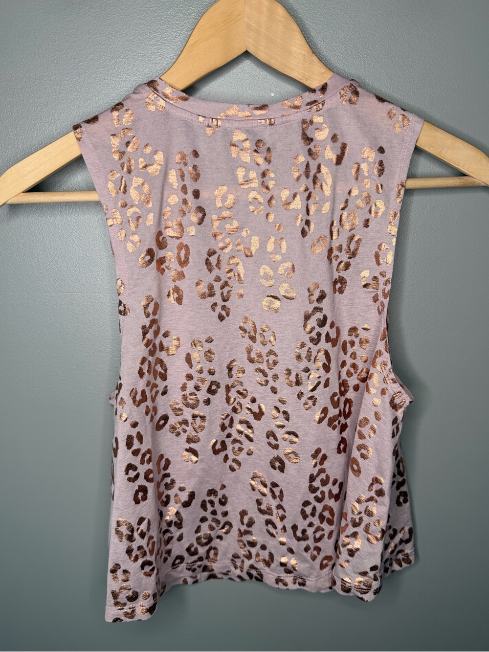 Spiritual Gangsta Active Crop Tank Metallic Rose Gold Leopard - Picture 3 of 9
